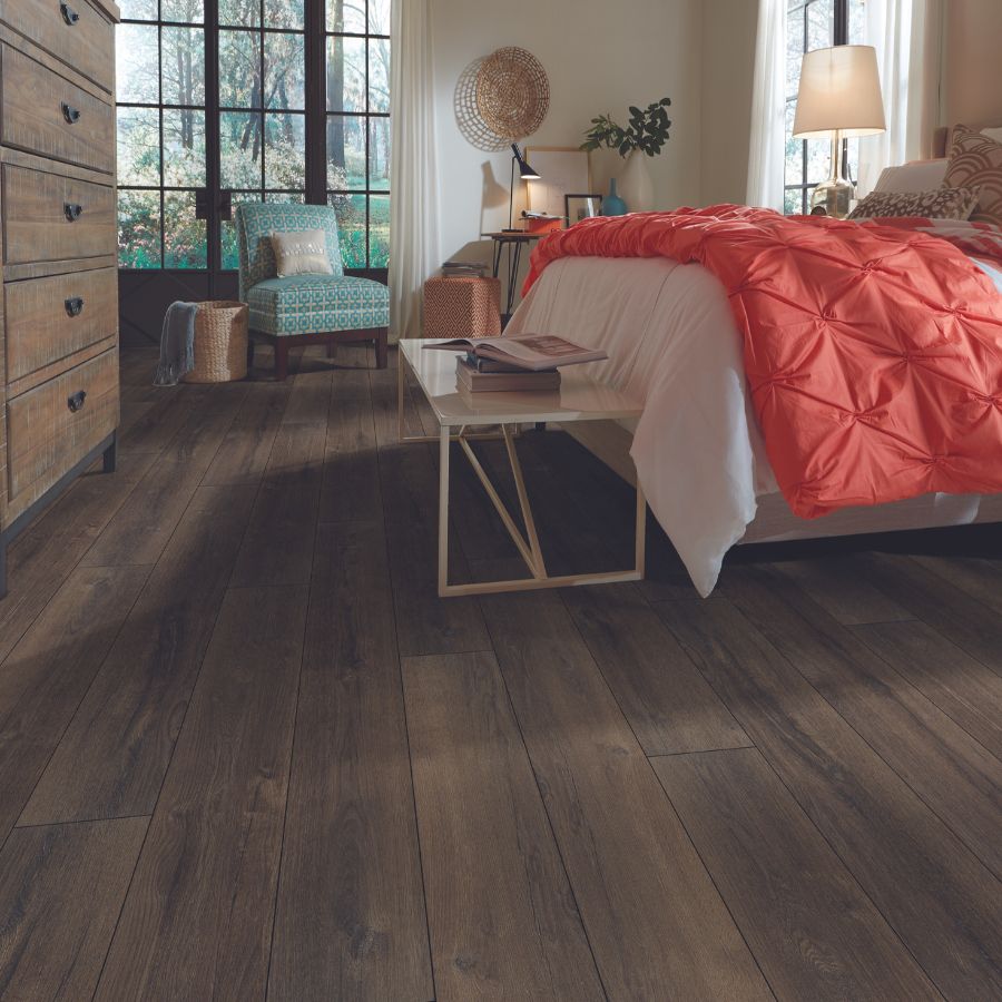 Luxury vinyl plank in a bedroom